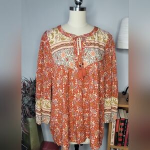 Jane and Delancey Floral Boho Tunic XL